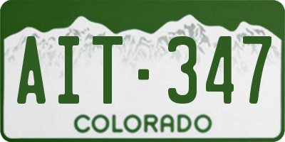 CO license plate AIT347