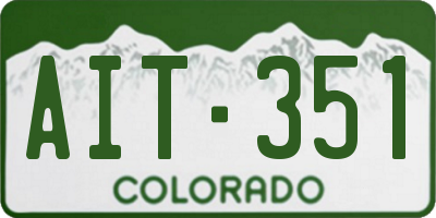 CO license plate AIT351