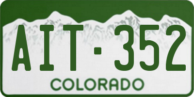 CO license plate AIT352
