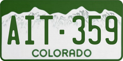 CO license plate AIT359