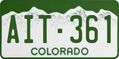 CO license plate AIT361