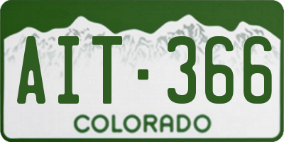 CO license plate AIT366