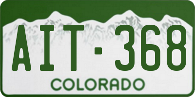 CO license plate AIT368