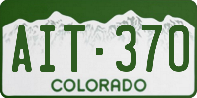 CO license plate AIT370
