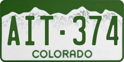 CO license plate AIT374