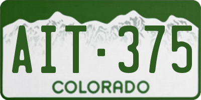 CO license plate AIT375