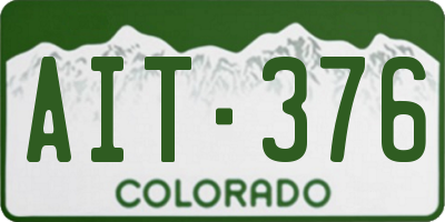 CO license plate AIT376