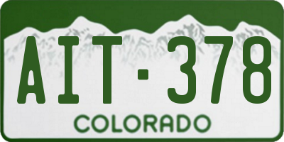CO license plate AIT378