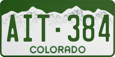 CO license plate AIT384