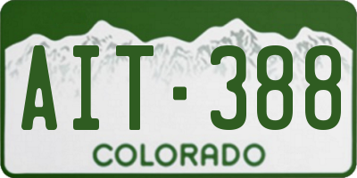 CO license plate AIT388