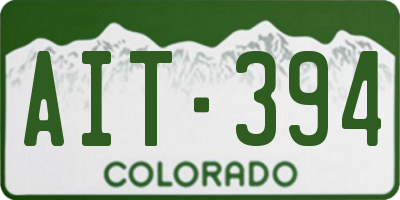CO license plate AIT394