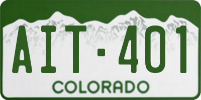CO license plate AIT401