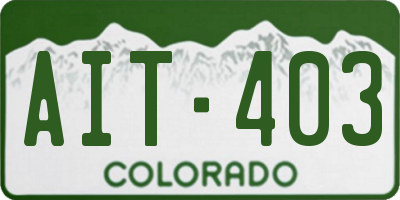 CO license plate AIT403