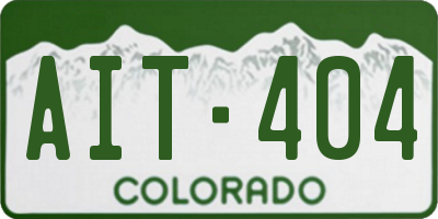 CO license plate AIT404