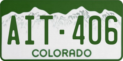 CO license plate AIT406