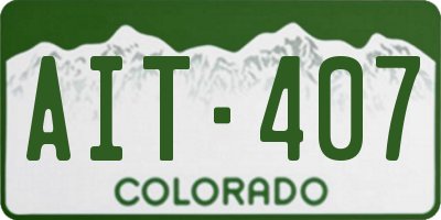 CO license plate AIT407