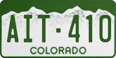 CO license plate AIT410
