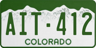 CO license plate AIT412