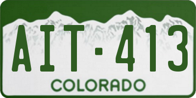 CO license plate AIT413