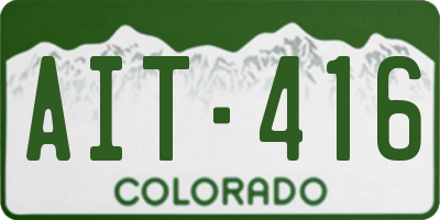CO license plate AIT416