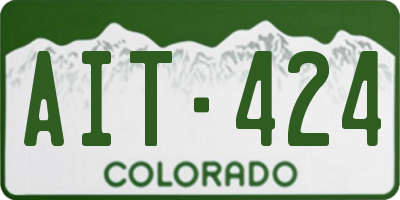 CO license plate AIT424