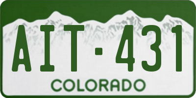 CO license plate AIT431