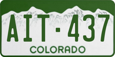 CO license plate AIT437