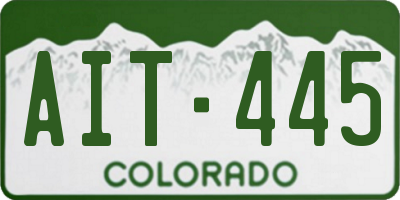 CO license plate AIT445