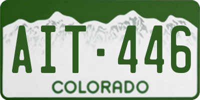 CO license plate AIT446