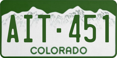 CO license plate AIT451