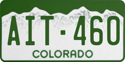 CO license plate AIT460