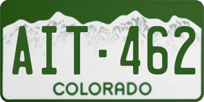 CO license plate AIT462