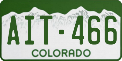 CO license plate AIT466