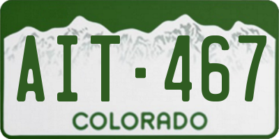 CO license plate AIT467