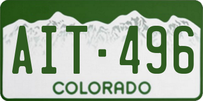 CO license plate AIT496