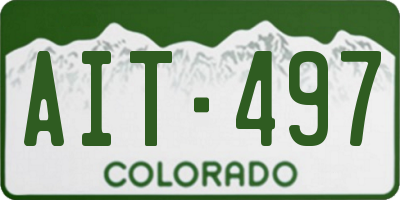 CO license plate AIT497