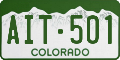 CO license plate AIT501