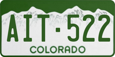 CO license plate AIT522