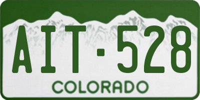 CO license plate AIT528