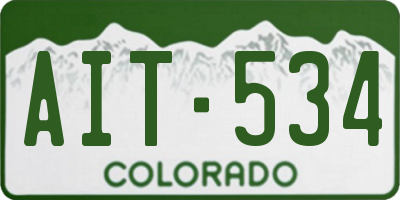 CO license plate AIT534