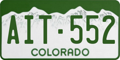 CO license plate AIT552