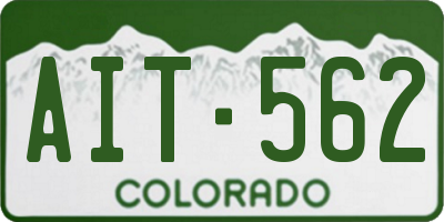 CO license plate AIT562