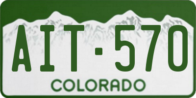 CO license plate AIT570