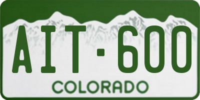 CO license plate AIT600
