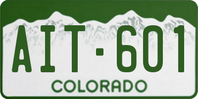 CO license plate AIT601
