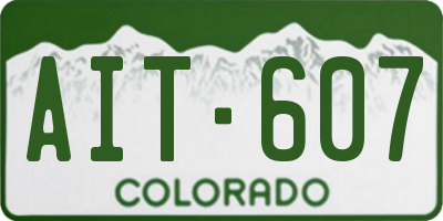 CO license plate AIT607