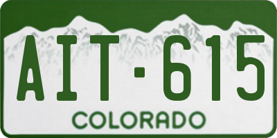 CO license plate AIT615