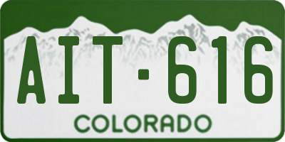 CO license plate AIT616