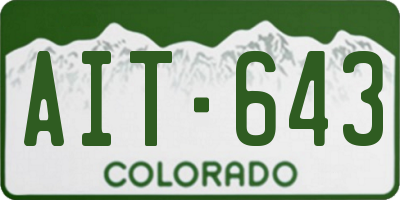 CO license plate AIT643