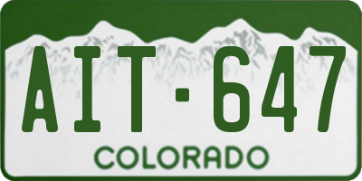 CO license plate AIT647